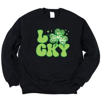 Simply Sage Market Women's Graphic Sweatshirt Lucky Shamrock Disco