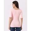 INSPIRE CHIC Women's Half Sleeves Scoop Neck Fitted Layering Soft T-Shirt - 4 of 4