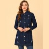 Allegra K Women's Distressed Long Sleeve Ripped Casual Denim Jacket - 2 of 4