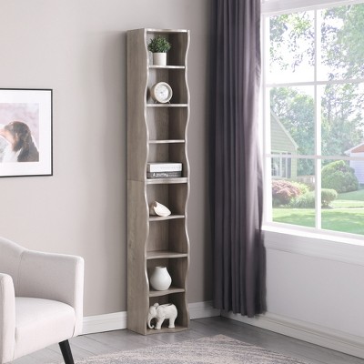 Lycvki 8-layer Adjustable Shelf Bookshelf with Wavy Border Design