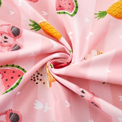 Sweet Summer Fun Pink Microfiber Kids' Full Sheet Set