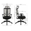High back excusive office chair with head rest and 4 level locked; color black; 300lbs - 3 of 4