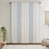 Wikineon Cotton Printed Curtain Panel with Chenille Stripe and Lining White/Navy 50x84 - 3 of 4