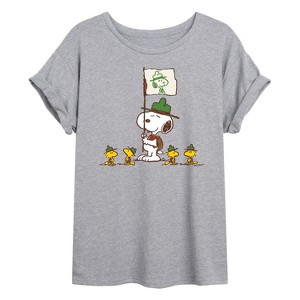 Women's - Peanuts - Snoopy And Group Oversized Graphic T-Shirt - 1 of 4