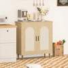 Rattan Buffet Cabinet with Storage, Single Door Accent Console Table for Entryway, Dining Room & Kitchen - 3 of 4
