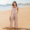 Striped Backless Beach Jumpsuit with Tie-Front - Cupshe - 3 of 4