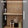 71" Tall Bookcase Arched Cabinet, Modern 5 Tier Bookshelf Mid Century Arched Display Cabinet with Fluted Doors, for Office Dining Living Room - 3 of 4