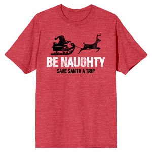 Naughty Men's Red T Shirt Graphic T-Shirts for Men - 1 of 2
