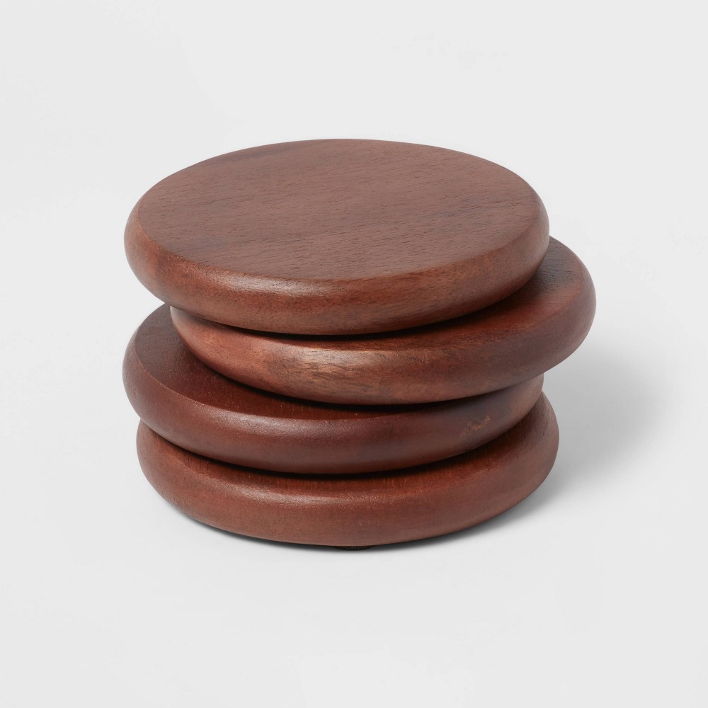 Photos - Barware 4pk Mango Wood Coasters - Threshold™