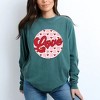 Simply Sage Market Women's Retro Love Checkered Circle Long Sleeve Garment Dyed Tee - 2 of 4