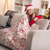 Lomsoe Christmas Bow Throw Blanket Red Blanket Flannel Soft Cute Christmas Bow Xmas Room Decor Gifts for Sofa Couch Travel Bed. - 3 of 4