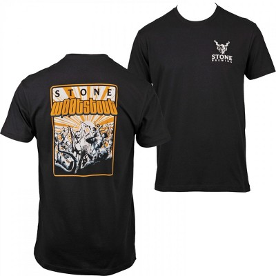 Mens Stone Brewing w00tstout 2022 Jim Calafiore Art Front-Back T-Shirt