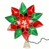 Kurt Adler 9.5-Inch UL 10-Light Red & Green Poinsettia Treetop - 2 of 4