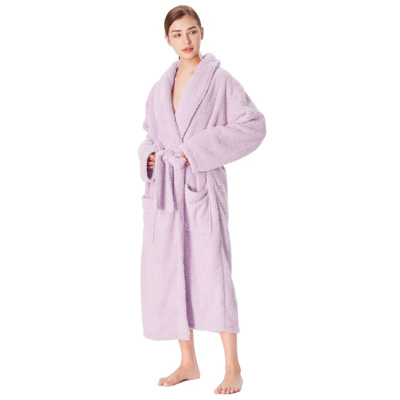 Catalonia Womens Plush Long Robe, Warm Comfy Fluffy Bathrobe, Gift for Her, 2 of 8