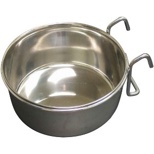 QT Dog Stainless Steel Pet Bowl Coop Cup with Hook - 10 oz - 1 of 2
