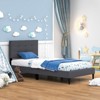 Infans Twin Upholstered Platform Bed Mattress Foundation Button Tufted Headboard Gray - 4 of 4