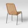 Resin Wicker Stack Outdoor Patio Dining Chair Armless Chair Black - Threshold™ - 3 of 4