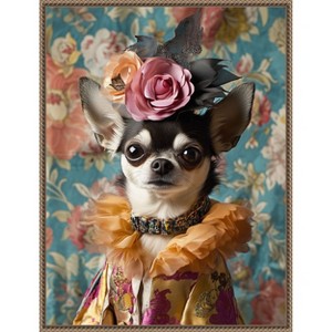Amanti Art The Duchess Chihuahua by Mowzu  Framed Canvas Wall Art - 1 of 4
