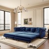 KWPZQEB 89" Chesterfield Sofa Bed, 3-in-1 Pull Out Couch Bed with Movable Ottoman & 4 Pillows, Velvet Pull Out 3-Seater Sofa Bed for Living Room - 4 of 4