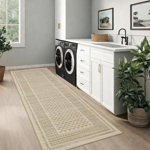 Coucheta Washable Runner Rug, Non-Slip Low Pile , Boho Chic Hallway Kitchen Bedroom Carpet for Your Home,Multi-Color & Size - 1 of 4