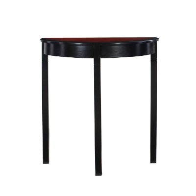 Transitional Black Cherry Demilune Console Table - Compact Elegance