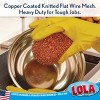 LOLA Copper Mesh Scouring Pad, 18 Grams, Heavy Duty Cleaning Pads, Copper Coated Knitted Flat Wire Mesh, Recyclable, Cleans Baked On Messes - 12 Pk - 2 of 4