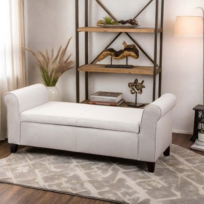 NicBex Modern 50" Storage Bench with Curved Arms for Bedroom and Living Room