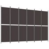 vidaXL 6-Panel Room Divider in Brown- Fabric and Iron Room Seperator with Folding Design and Ample Coverage Area - image 2 of 4