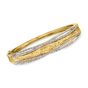 Ross-Simons 0.25 ct. t.w. Diamond Bangle Bracelet in 18kt Gold Over Sterling - 1 of 4