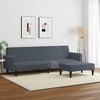 vidaXL 2-Piece Convertible Sofa Bed Set with Footstool in Luxurious Dark Gray Velvet, Versatile Furniture for Living Room or Den - 2 of 4