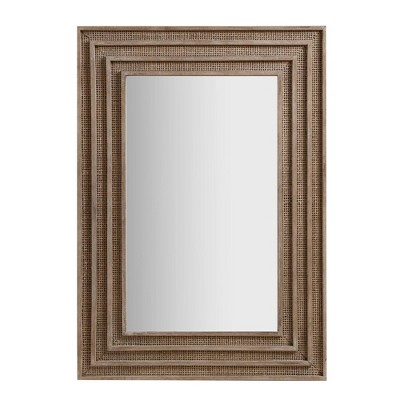 Martha Stewart 24"x34" Playa Rectangular Wood and Rattan Adaptable Wall Mirror