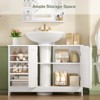 USIKEY Pedestal Sink Storage Cabinet with 2 Doors and 3 Open Shelves, Under Sink Cabinet, Bathroom Sink Cabinet with U-Shape, White - 4 of 4