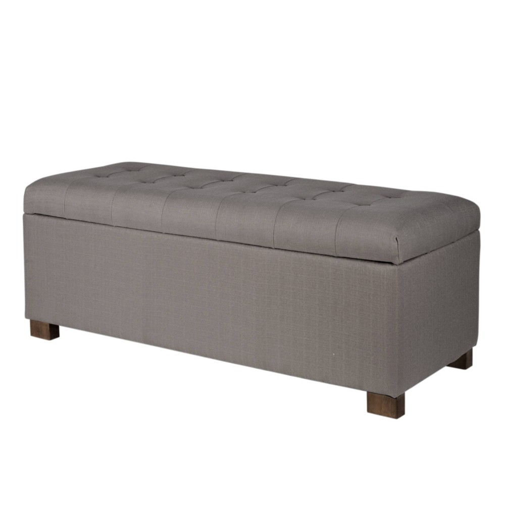 Photos - Chair Classic Large Tufted Storage Bench Taupe - HomePop