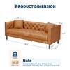 81" Leather Sofa, 3 Seater Couch with Deep Seat & Button Tufted Back, Modern Living Room Sofa for Apartment & Office - 2 of 4