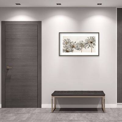 41" x 24" Beige and Gray African Lily Flowers Wood Framed Wall Art