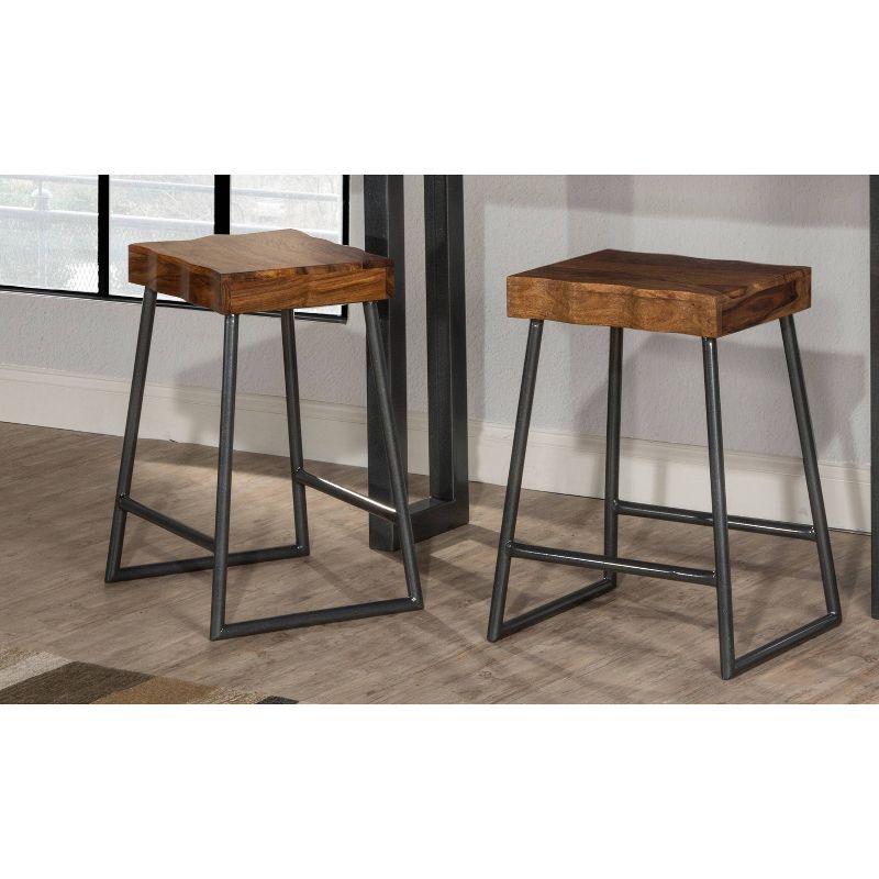 Emerson Square Non Swivel Backless Counter Height Barstool Natural - Hillsdale Furniture, 3 of 5