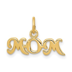 Black Bow Jewelry 14k Yellow Gold Mom Charm or Pendant, 19mm - 1 of 4