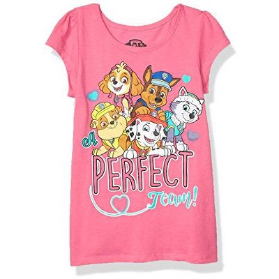 Paw Patrol Girl's Character Print Short Sleeve Graphic Tee for kids