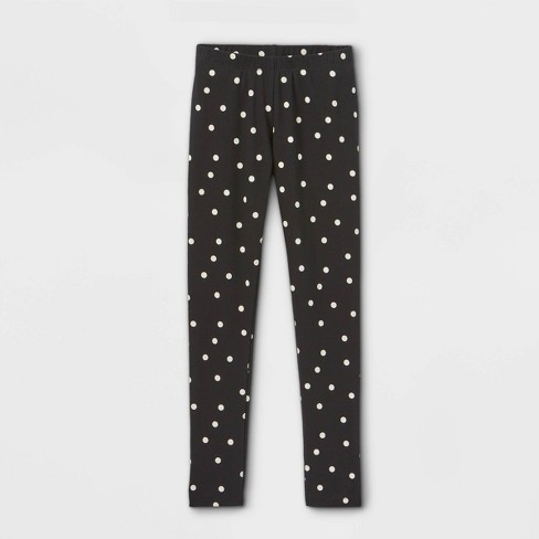 Girls' Dot Leggings - Cat & Jack™ Black/cream Xl : Target