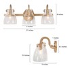LNC Charm 21-in 3-Lights Gold and Glass Globe Modern/Contemporary Vanity Lights - 3 of 4