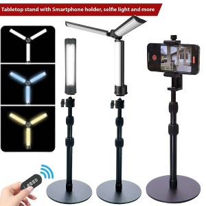 Vidpro ST18 Camera Smartphone Webcam Desktop Stand 8-18" + VIVITAR selfie light - 1 of 4