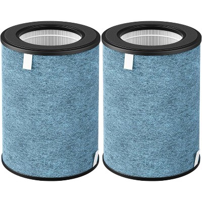 Nispira HP302 3-in-1 True HEPA Activated Carbon Filter Replacement for Shark Air Purifier MAX HP200 HP300 Series Part # HE2FKBAS, HE2FKBASMB, 2 Packs