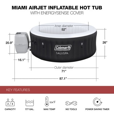 Coleman Miami AirJet Hot Tub Top Leatheroid Cover Replacement - Thumbnail 5