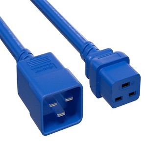 SANOXY 2ft 12 AWG 20A 250V Heavy Duty Power Cord (IEC320 C20 to IEC320 C19), Blue - 1 of 4