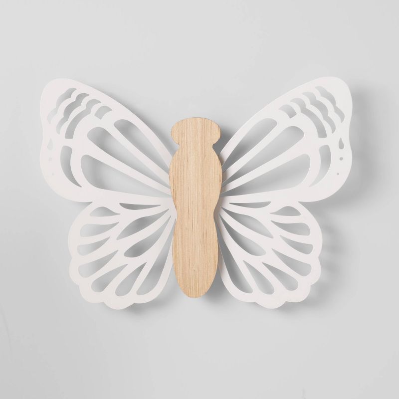 Butterfly Wood Lit Kids&#39; Wall Decor Cream - Pillowfort&#8482;, 1 of 12