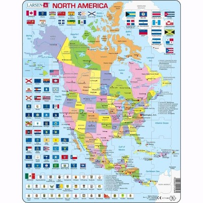 Larsen North America Map 70 Piece Children's Educational Jigsaw Puzzle