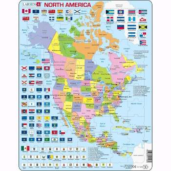 Larsen North America Map 70 Piece Children's Educational Jigsaw Puzzle