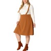Agnes Orinda Plus Size Suspender Skirt for Women Detachable Strap A-Line Skirts - 2 of 4