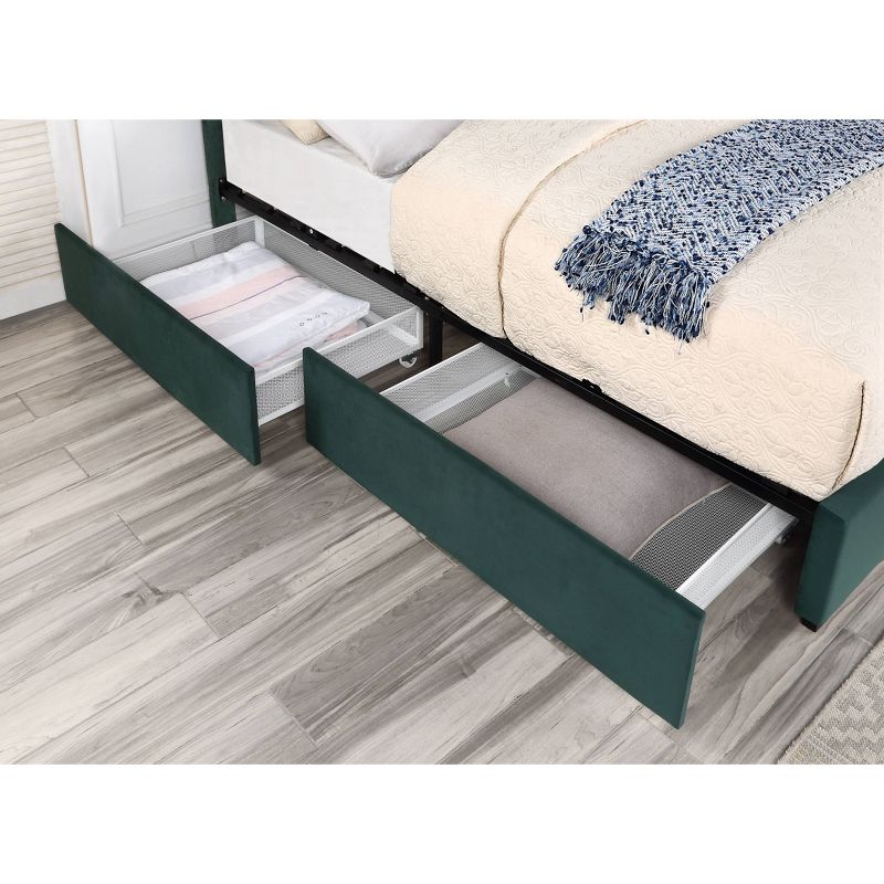 Hanger Glam Upholstered Bed with 4 Side Drawers - HOMES: Inside + Out, 3 of 13