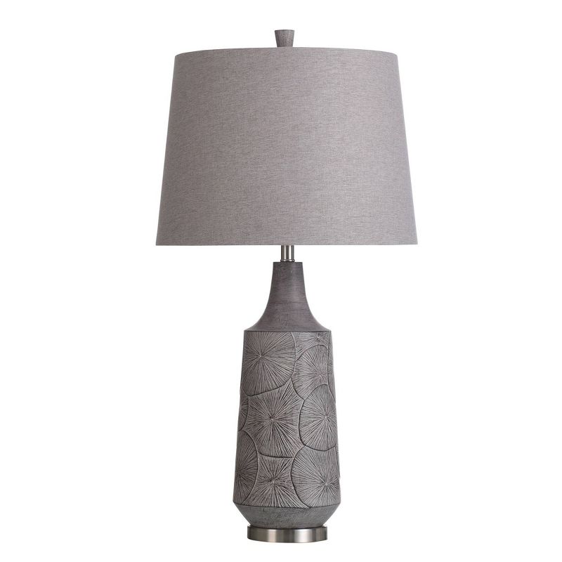 Bulwell Gray Resin Moulded and Steel Base Table Lamp - StyleCraft, 3 of 7